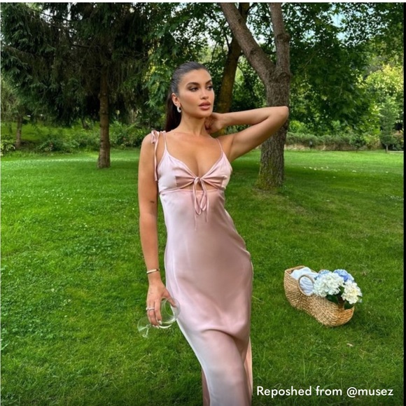 Zara SATIN EFFECT CUT OUT DRESS NWT - Picture 2 of 13